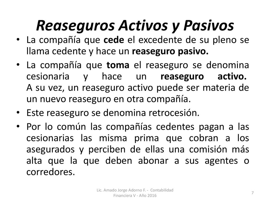 Operaciones De Reaseguros Ppt Descargar